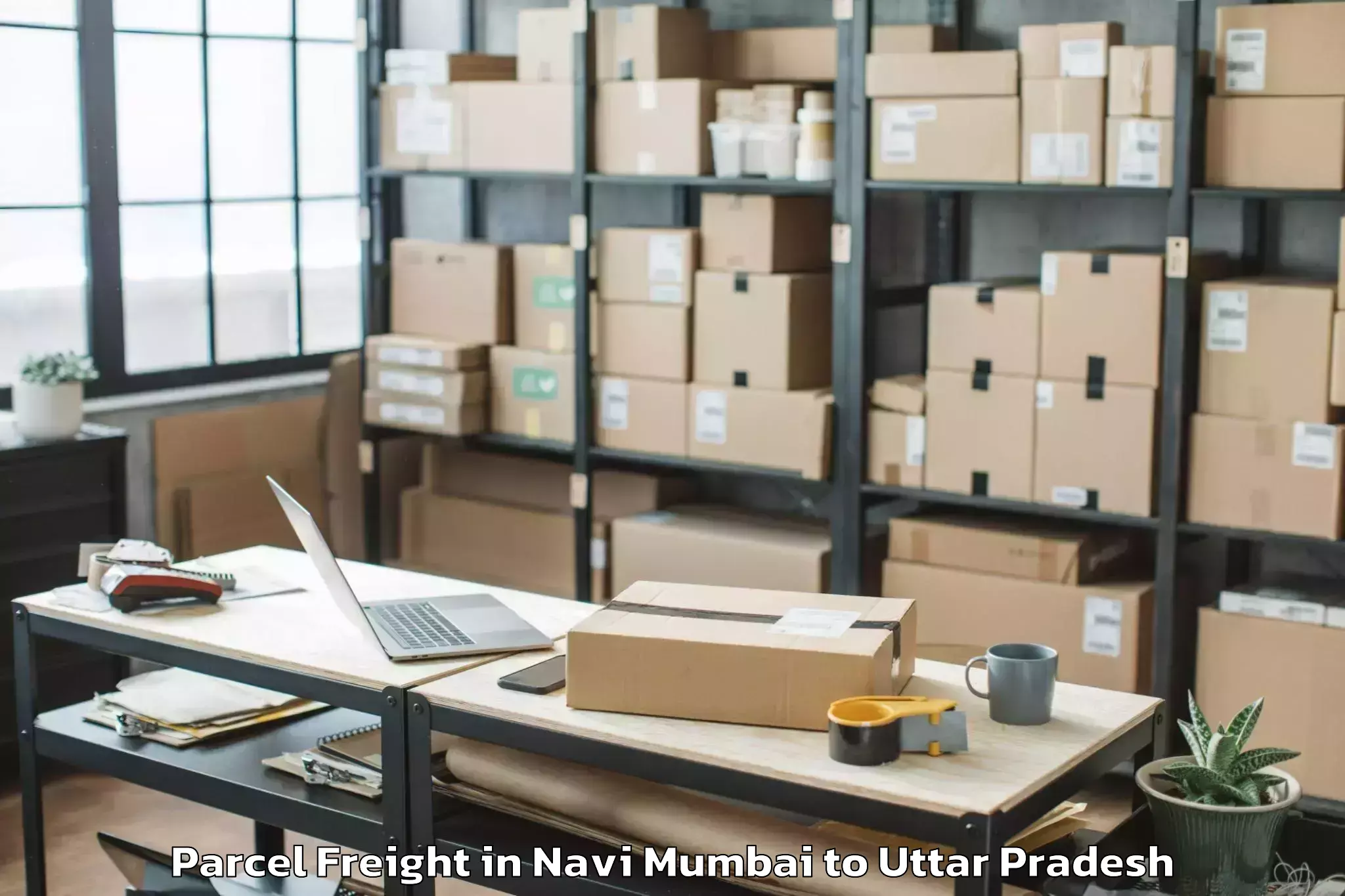 Book Your Navi Mumbai to Jasrana Parcel Freight Today